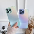 thumbnail image 3 of Metallic Lacquer Gradient Frosted Glass Phone Case with Lens Film Protection, Small Fresh Style, Ladies Favorite, for iPhone 15 14 13 12 11 Pro Max Plus Phone Case (Green,iPhone 13 Pro Max), 3 of 8