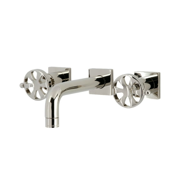 Kingston Brass KS6126RX Belknap Double-Handle Wall Mount Bathroom Faucet, Polished Nickel