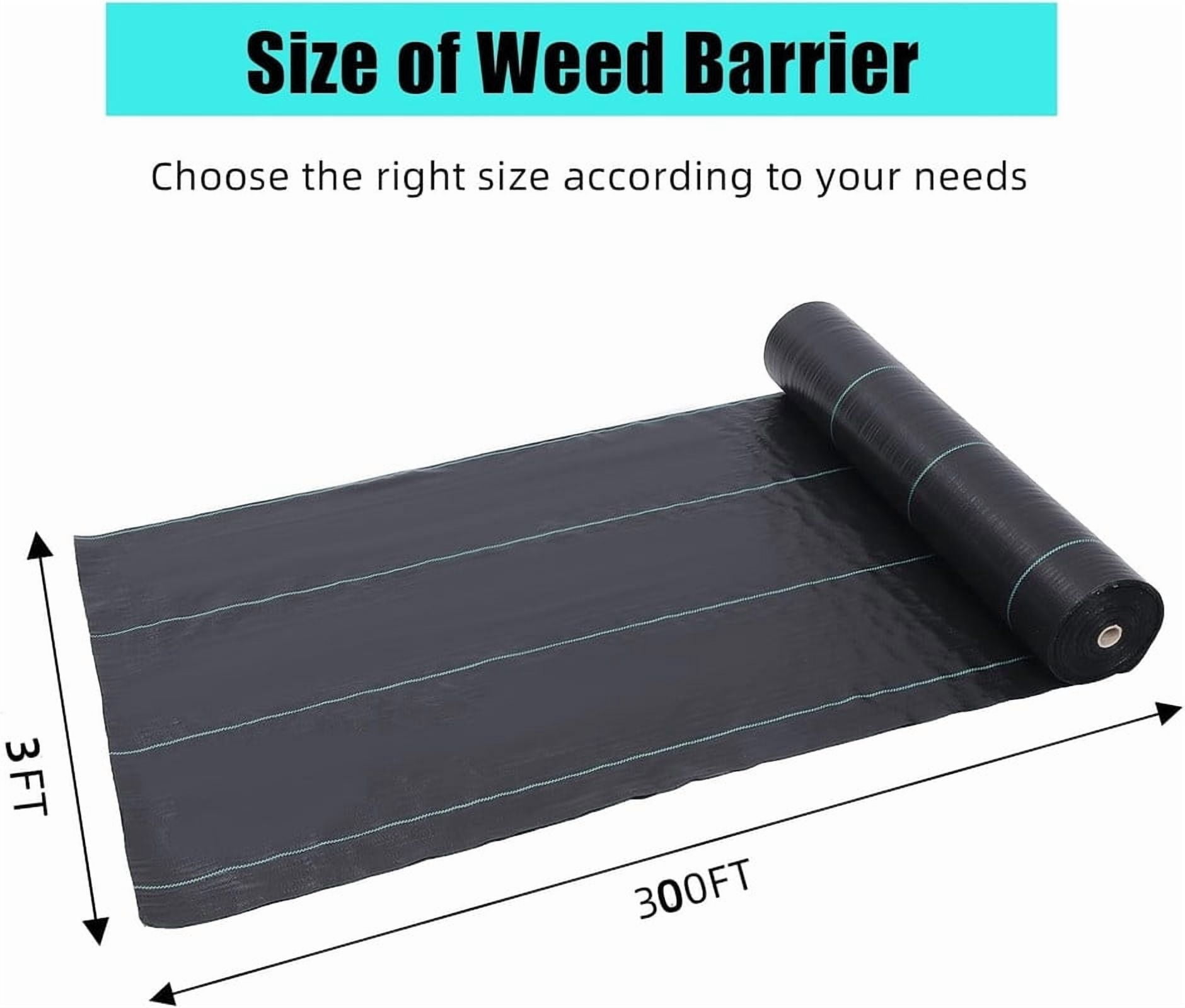 Towallmark Weed Barrier Landscape Fabric, 3FT X 300FT 3.24oz Heavy Duty Ground Cover, High Permeability Weed Control Fabric For Flower Beds Driveways Gardens