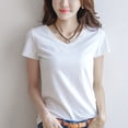 thumbnail image 6 of Women Spring Summer Cotton T-shirt Short Sleeve Female Tee Slim T-Shirt Casual, 6 of 10