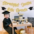 thumbnail image 6 of Black Gold Straight Outta 8th Grade Banner Set, 8th Grade Graduation Theme Party Decoration with Glitter Banner, Big Cake topper, 12Pcs Black GoldCupcake Toppers Glitter for 8th Grade Graduation Party, 6 of 8
