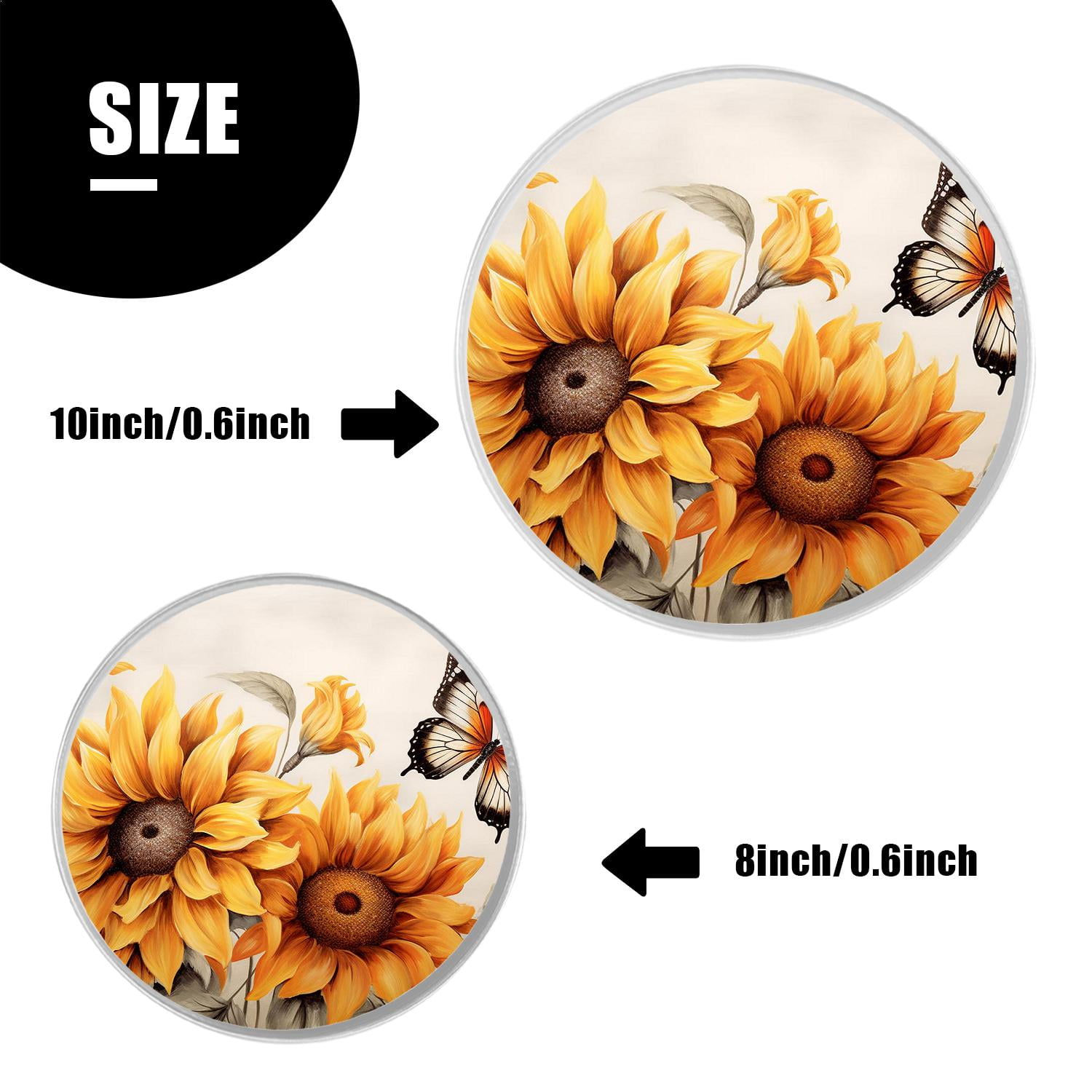 Stove Burner Covers 4 Pcs for Decorative Gas Stove Burner Cover 8Inch And 10Inch ,Retro Farmhouse Sunflowers elegant design