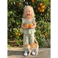thumbnail image 6 of Loicainy Toddler Baby Girls 2Pcs Summer Outfits 12 18 24 Months 2T 3T 4T 5T Flying Sleeve Square Neck Solid Color Smocked Vest Tops and Elastic Waist Pants Clothes Set, 6 of 9