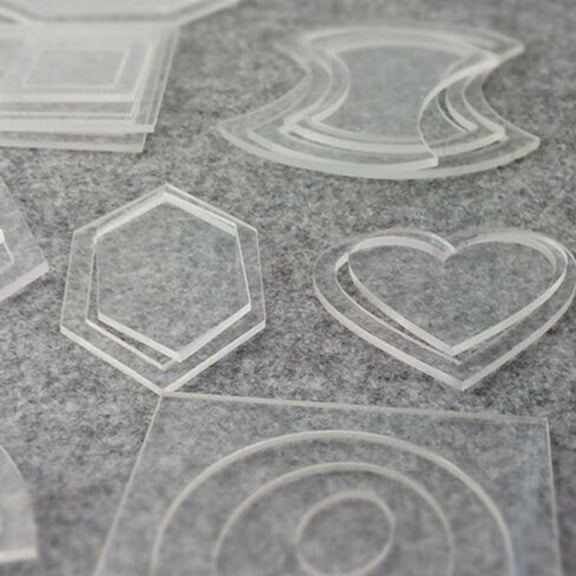 Set Of 54 Acrylic Ruler Quilt Patchwork Template Quilting Sewing Diy Tool Craft