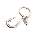 thumbnail image 3 of OUNONA Fish Hook Keychain De Metal Plateado Con Colgante Creativo Para De, 3 of 6