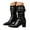 Black, variant on UngA Women's Boots Mid Calf Low Heel Riding Boots With Side Zipper Dressy Shoes Boot for Women Black,Size 9