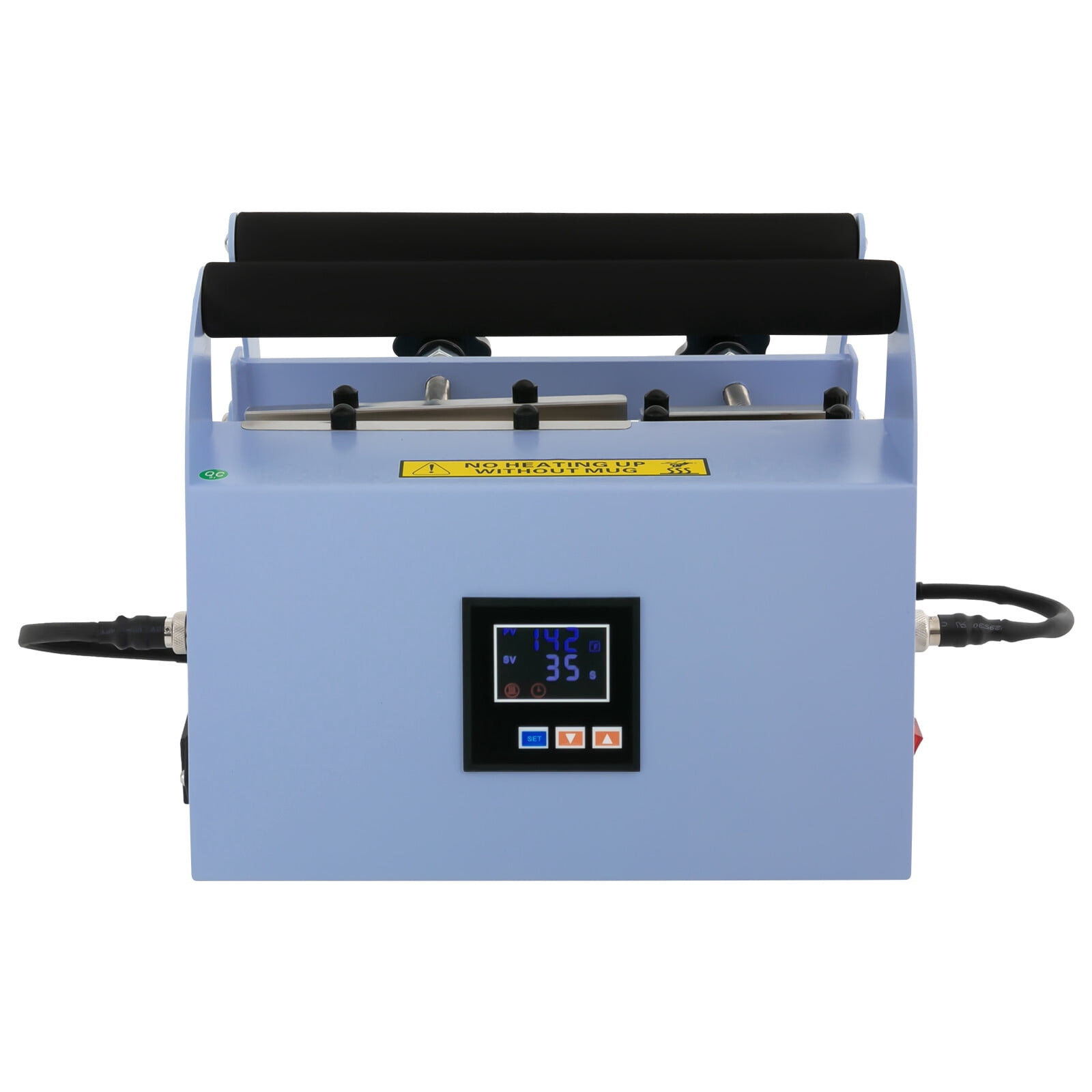 DENEST 500W Cup Heat Press Machine, 40oz Tumbler Heat Press, Light Blue, Temp/Time Adjustable, Car Cup Mug Press Machine, 110V