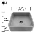 thumbnail image 4 of VIGO Navona Gothic Gray Concreto Stone 15 in. L x 15 in. W x 5 in. H Square Vessel Bathroom Sink, 4 of 8