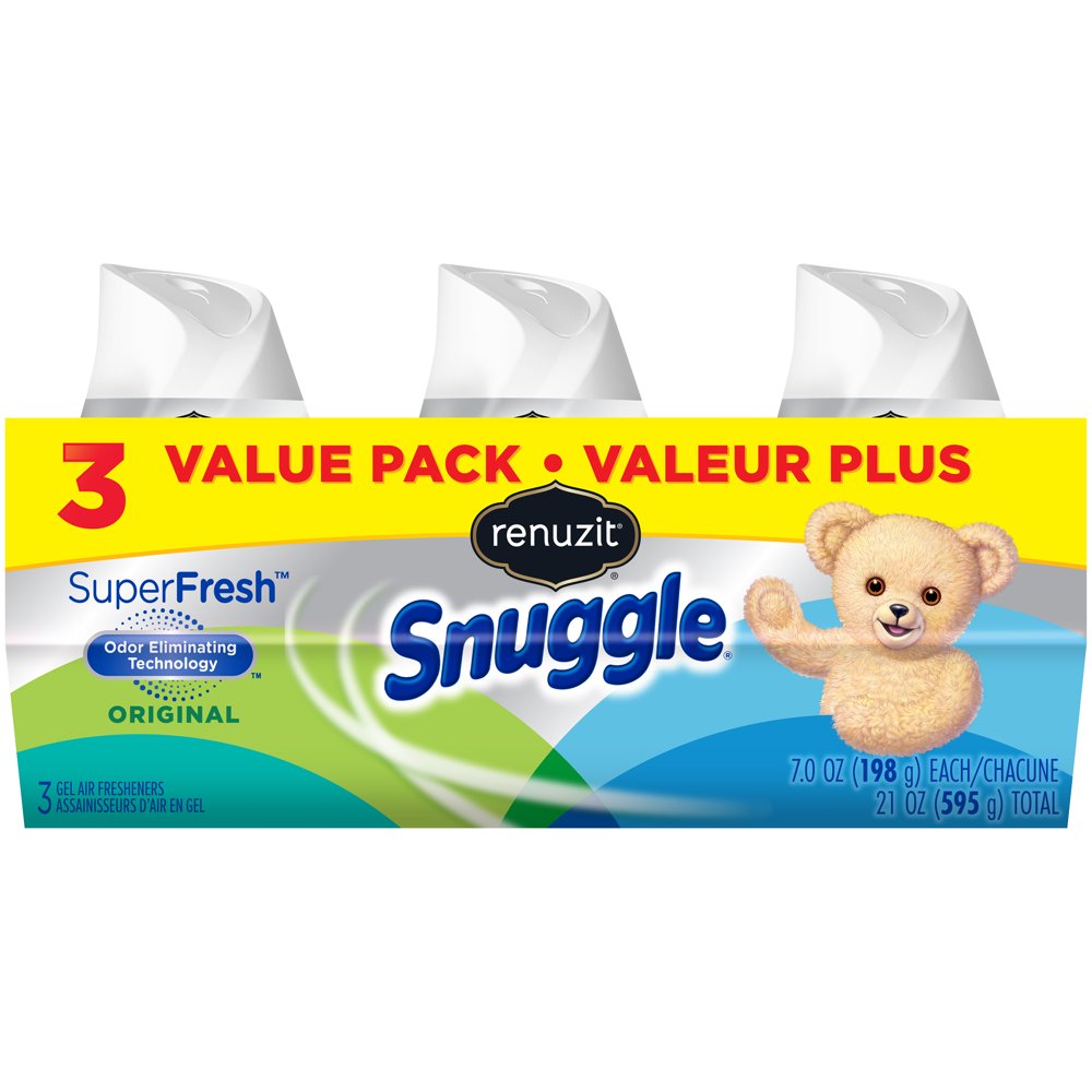 Renuzit Snuggle Gel Air Freshener, SuperFresh Original, 7 Ounce, 3 Count
