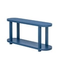 thumbnail image 5 of Modern Navy Blue Entry Table With Ash Veneer, Streamlined Oval Top, Shelf, Construction, For Study Room, Entryway & Living Area Minimalist Desktop, Shelves, Home Porch, Space, 5 of 6