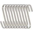 thumbnail image 1 of Ganchos en S de 11 cm Ganchos en S grandes y planos Gancho para colgar de acero inoxidable para utensilios de cocina, toallas, ropa, plantas, herramientas de jardinería, 10 piezas, 1 of 7