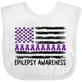 thumbnail image 3 of Inktastic Epilepsy Awareness Purple Ribbons and Flag Boys or Girls Baby Bib, 3 of 4