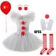 thumbnail image 3 of Disfraz de payaso de Halloween para niñas, vestido de tutú para niños de 2 a 12 años, ropa gris de fantasía para carnaval, conjuntos de Cosplay de Joker para fiesta, 3 of 5