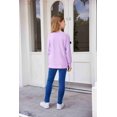 thumbnail image 3 of Arshiner Girls Tee Tops Pocket Girls Tops Long Sleeve Crewneck Blouse For Kids Soft Casual Kids Clothes Size 10-12 130 lavender, 3 of 3
