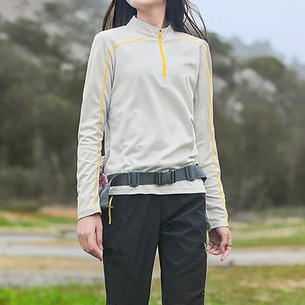 MHFRRA Camiseta de Manga Larga con Protección Solar para Mujer, Ligera, de Secado Rápido, para deportes Al Aire Libre, Senderismo y Montañismo. Gris Claro
