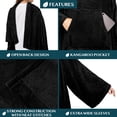 thumbnail image 3 of PAVILIA Black Fleece Wearable Blanket with Sleeves for Adults Women Men, Soft Warm Full Body Wrap Throw, Sweatshirt Pocket, Cozy Pullover Robe Blanket with Arm, Gifts for Christmas Mom Wife, 3 of 9