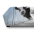thumbnail image 2 of Cow Soft Flannel Fleece Throw Blanket, Animal Along Tongue Out Looking and Smiling to Camera Friendly Creature, Cozy Plush for Indoor and Outdoor Use, 50" x 70", Pale Blue Charcoal Grey, by Ambesonne, 2 of 5