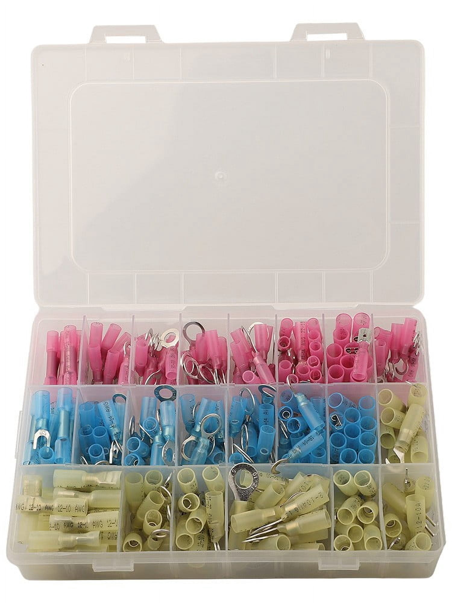 yaaqii Heat Shrink Wire Connectors, Crimp Connector Assortment, Ring Fork Spade Splices