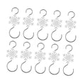 thumbnail image 4 of 10 ganchos para adornos navideños de metal decorativos con forma de S y copos de nieve. Plata, 4 of 9