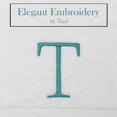 thumbnail image 3 of Decorvo Teal and White Bathroom Hand Towel - Monogrammed Luxury Hotel Quality Decorative Towel - GOTS Organic Certified - Pack of 2, Letter T, 3 of 7