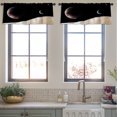 thumbnail image 4 of LALILO Kitchen Curtain Valance Space Landscape Black Rod Pocket Window Curtain 52"x 18" Set of 2, 4 of 6