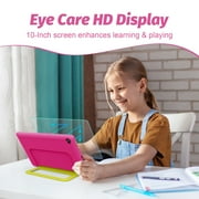 BESTSKI 10.1 inch Kids Tablet, 14GB RAM 64GB ROM, 5G WiFi HD Display with Protective Case, Pink