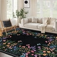thumbnail image 2 of Silk Soft Machine Washable Rugs, Large Non-Slip Ultra Thin Area Rug for Living Room, Bedroom, Dining Room, 10x13 Ft Indoor Boho Floral Carpet, 2 of 9