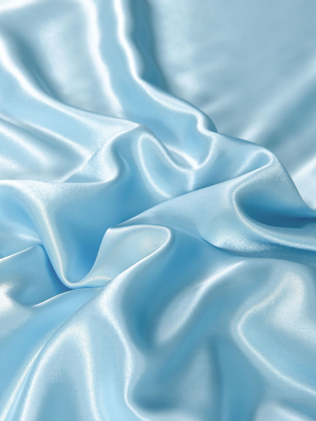 Move Over Blue Satin Pillowcases King, Silk like Satin Pillow Cover Set of 2, Silky Microfiber Solid Pattern, 2 Pack