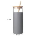 thumbnail image 6 of Cheers.US 500ml Glass Water Bottle with Straw and Lid,Bamboo Lids Water Tumbler, Iced Coffee Cup Reusable, Wide Mouth Smoothies Cup, 6 of 6