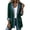 Green, variant on Kilaqueen Women's Denim Patchwork Blazer, Notched Lapel Long Sleeve One Button Jacket with Pockets, Contrast Casual Office Coat for Streetwear Outfits
