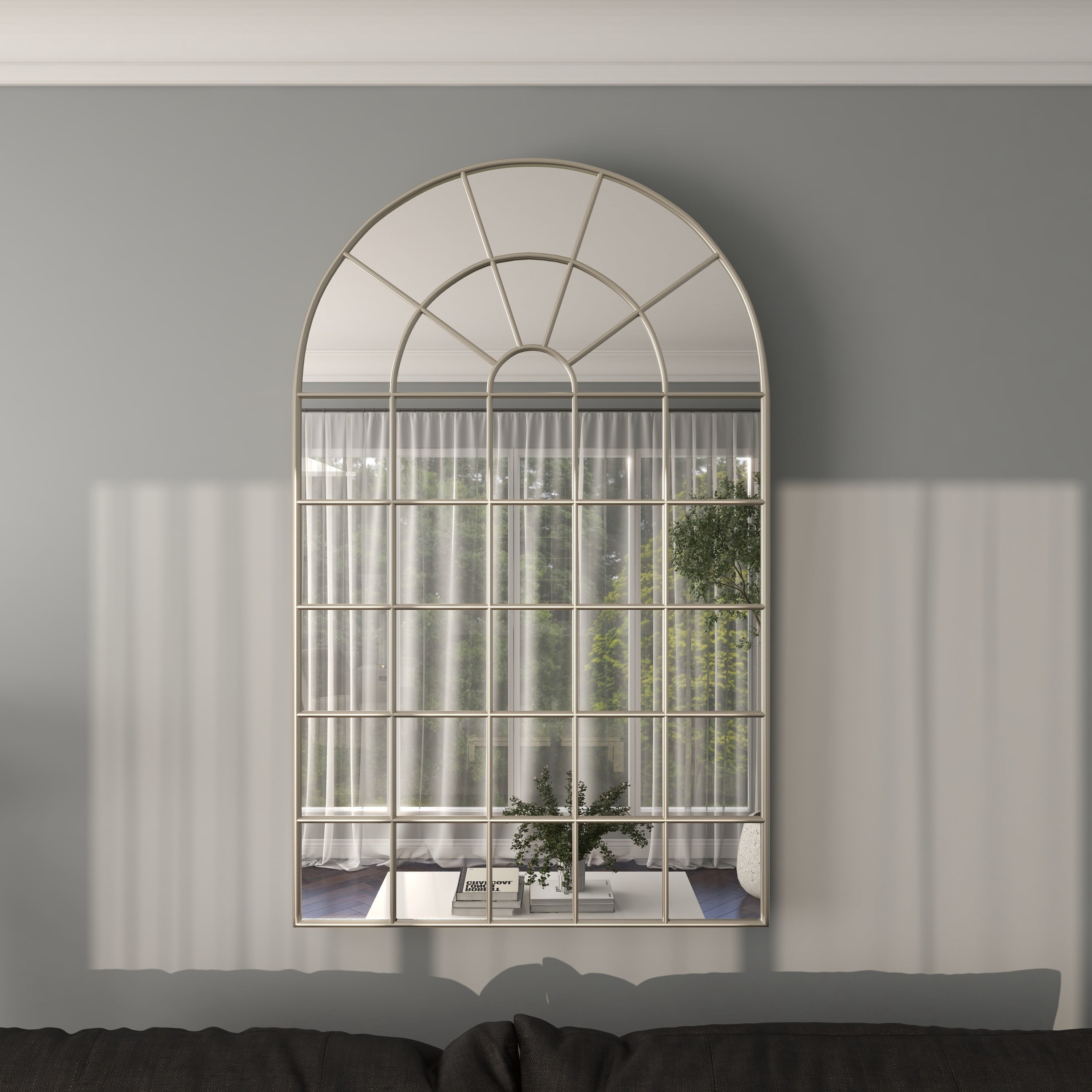 CosmoLiving by Cosmopolitan 34" x 56" White Window Pane Wall Mirror