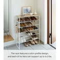thumbnail image 5 of Yamazaki Home Six-Tier Shoe Rack, White, Steel,  Holds 18 to 21 shoes, Supports 39.6 pounds, 5 of 8