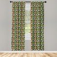 thumbnail image 4 of Ambesonne Funny Window Curtains, Colorful Letters and Numbers, Each 28" W x 84" L, Scarlet Shamrock Green, 4 of 4