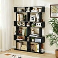 thumbnail image 2 of Gymax 2PCS 6-tier Storage Bookshelf Tall Display Shelf w/ Anti-toppling Kits Black, 2 of 10