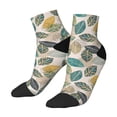 thumbnail image 3 of Salouo Vintage Leaves Pattern Unisex Middle Tube Socks,Middle-Finger Knee High Socks Over The Calf Tube Stocking Crew Stockings for Women and Men Tube Socks, 3 of 8