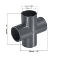 thumbnail image 2 of Unique Bargains 1 Inch 4 Way Tee Shape Tubing Cross Joint Connectors Adapters PVC Water Pipe Fittings, 2 of 4