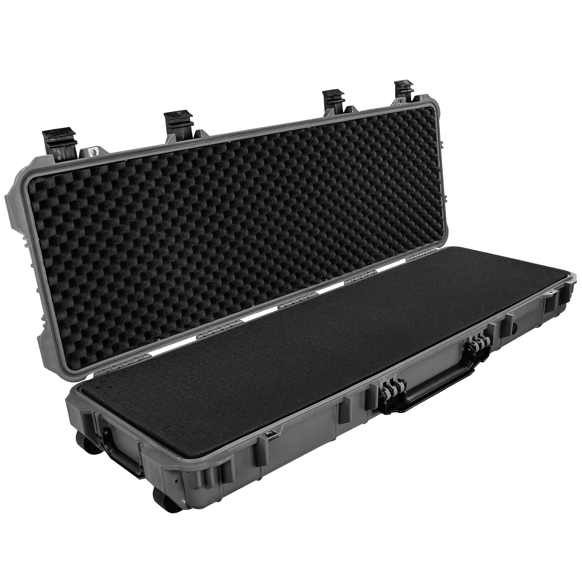 Eylar Standard 44in Waterproof Roller Hard Rifle Case w/Foam, Gray, SA00008-GRA
