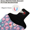 thumbnail image 3 of Haosy Pink Teal Small Flowers Golf Mallet Putter Cover Strong Magnetic Leather Golf Club Headcover Closure, 3 of 7