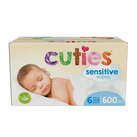 Cuties Complete Care Sensitive Baby Wipes, 600 (Best Deals On Diapers And Wipes)