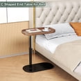 thumbnail image 5 of Hurber C Shaped Side Table, Adjustable Height 360°Swivel Tea Table, Black, 5 of 7