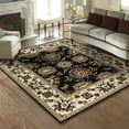 thumbnail image 4 of Gertmenian Majestic Moena Traditional Floral Black Indoor Area Rug, 5x8, 4 of 6