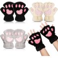 thumbnail image 1 of Guantes de Pata de Gato 3 Pares de Guantes Kawaii Patas de Gato Cosplay Guantes de Gato de Felpa de Piel sintética, 1 of 5