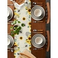 thumbnail image 2 of Gnome Sunflower Honey on Vintage Letter Table Runner-70 Inch Long Eucalyptus Leaves Table Runners Linen Burlap Tablerunner for Kitchen Dining Room Holiday Party, 2 of 9