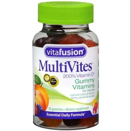 Vitafusion MultiVites Gummy vitamines pour adultes suppléments alimentaires Berry / Citron / Orange 70 Chaque (pack de 3)