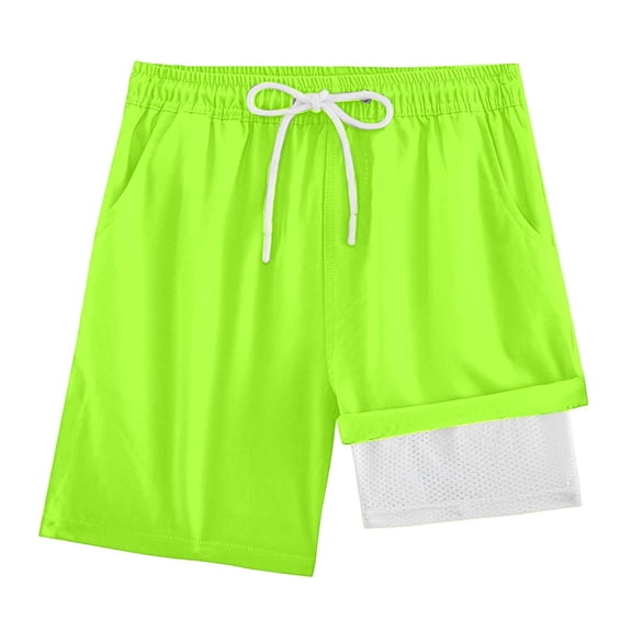 oqasdz Boys' Shorts Quick Drying Athletic Gym Shorts with Compression Liner for Kids Children Everyday Play and Sports Casual Summer