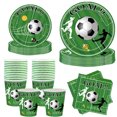thumbnail image 2 of Decoración de fiesta de fútbol, vajilla temática de fútbol, platos de papel, vasos, servilletas, suministros para fiesta de fútbol, sirve para 10 invitados, 2 of 5