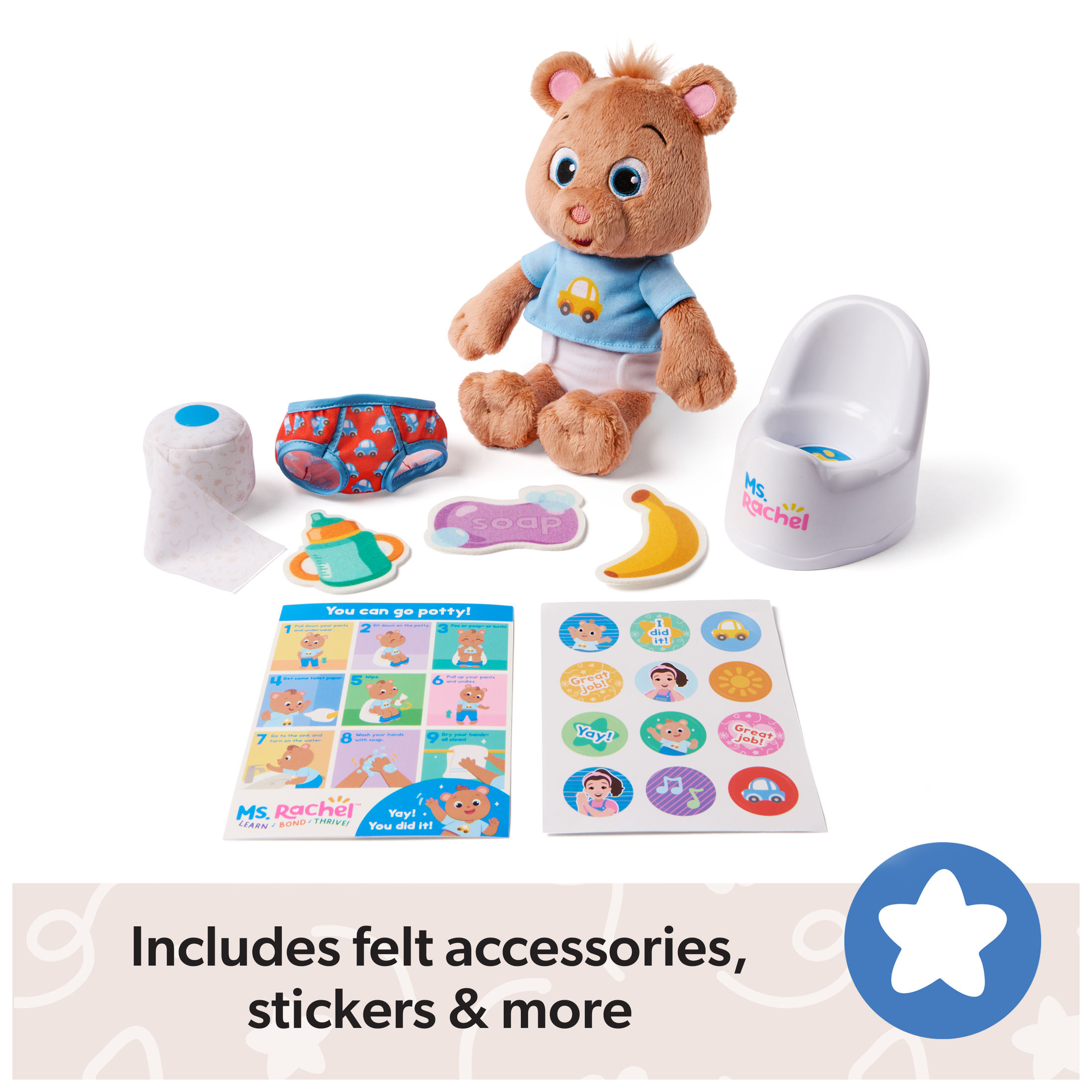Ms. Rachel Potty Time with Bean Doll Set photo 8