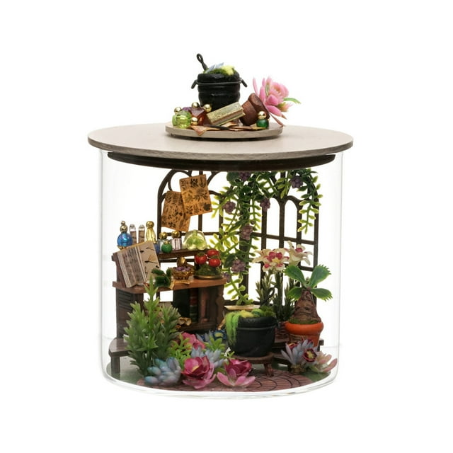 Bewildely Casa de muñecas en miniatura DIY multifuncional con Kit de muebles, decoración, mano de obra exquisita casas de muñecas B-067