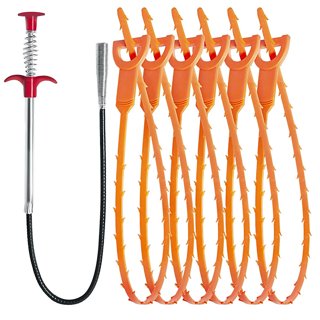 Walbest 23.6 Flexible Grabber Pickup Tool, Retractable Claw Retriever  Stick, Snake & Cable Aid, Use to Grab Trash & a Drain Auger to Unclog Hair  from Drains, Sink, Toilet & Clean Dryer