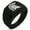 Black, variant on Stainless Steel Ares Greek God of War Geometric Pattern Step-Down Biker Style Polished Ring